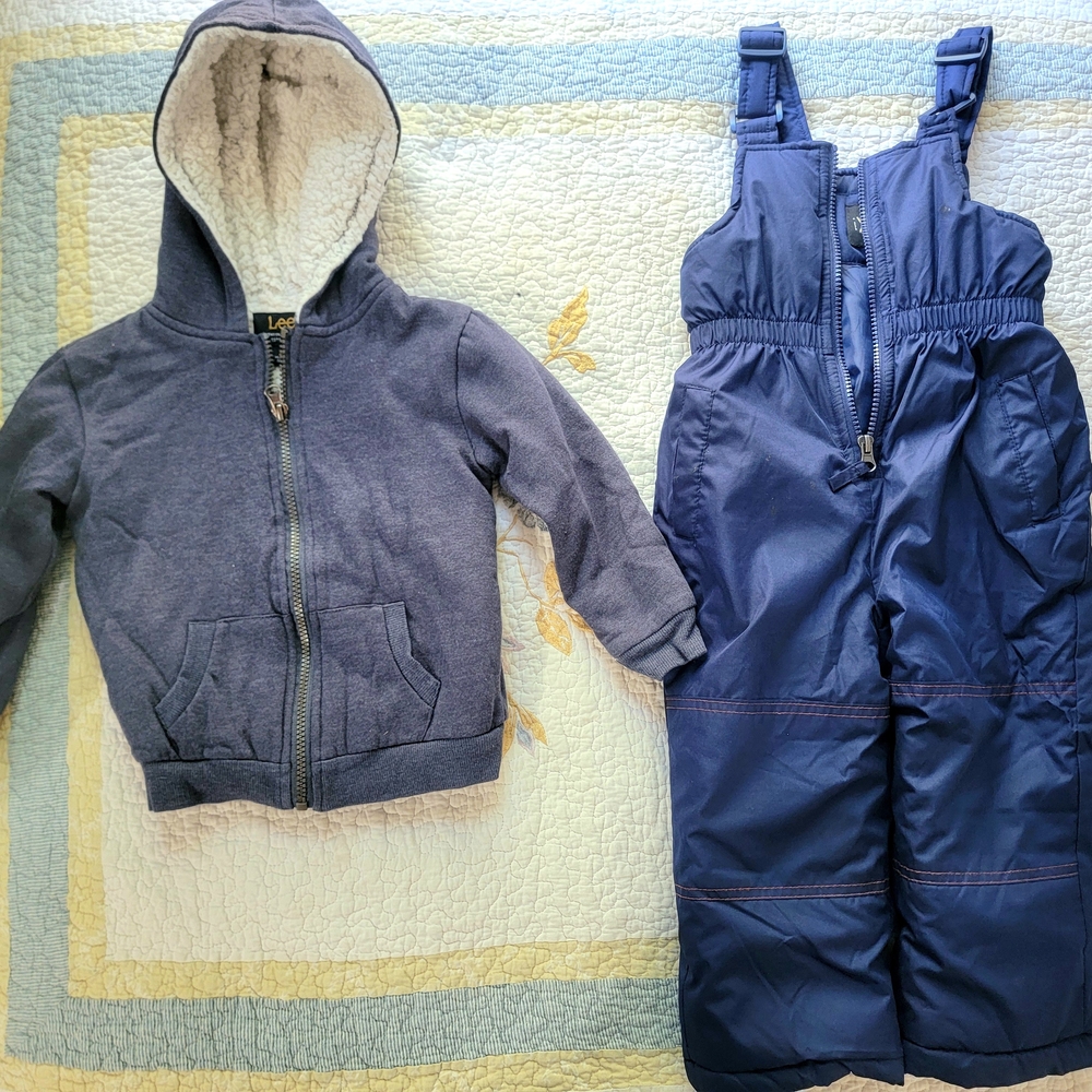 Lee Blue Overalls and Hoodie Set